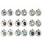 Natural & Synthetic Gemstone Mixed Gemstone Oval Pendants, Rack Plating Antique Silver Plated Brass Pave Rhinestone Oval Charms, Cadmium Free & Lead Free, 45x35x8mm, Hole: 3.5mm