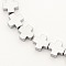 Electroplate Non-magnetic Synthetic Hematite Greek Cross Beads Strands, Platinum Plated, 10x10x4mm, Hole: 1mm, about 39pcs/strand, 15.5 inch