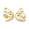 Rack Plating Alloy Rhinestone Pendants, Cadmium Free & Lead Free, Crescent Moon, Light Gold, 16.5x12x3.5mm, Hole: 1.6mm