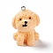 Opaque Resin Pendants, 3D Dog Charms, with Platinum Tone Iron Loops, PeachPuff, 30x22.5x23mm, Hole: 2mm