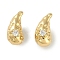 Brass Micro Pave Cubic Zirconia Charms, Cadmium Free & Nickel Free & Lead Free, Teardrop, Real 18K Gold Plated, 11x5x7mm, Hole: 1mm