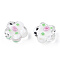 Handmade Bumpy Lampwork Beads, Plum Blossom, White, 13.5~14.5x15x8~10mm, Hole: 1.5~1.8mm