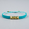 Vintage Glass Seed Beads Braided Bead Bracelets, Rivet Bracelets for Women, with Alloy, Dark Turquoise
