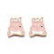 Alloy Enamel Pendants, Cadmium Free & Nickel Free & Lead Free, Light Gold, Rabbit with Bowknot, Pink, 17x14.5x1.5mm, Hole: 2mm