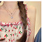 Butterfly Alloy Crystal Rhinestone Pendant Double Layer Necklaces for Women, Platinum, 18.70 inch(47.5cm)