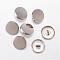 Alloy Shank Buttons, 1-Hole, Flat Round, Platinum, 11.5x7mm, Hole: 2mm