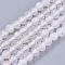 Natural White Agate Round Beads Strand, Dyed, Faceted, Antique White, 4mm, Hole: 1mm, about 92pcs/strand, 14.5 inch