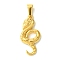 PVD Vacuum Plating 304 Stainless Steel Pendants, Snake Charms, Golden, 28x13.5x3mm, Hole: 7x3.5mm