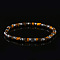Natural Yellow Tiger Eye Beads Stretch Bracelet for Men, Column, with Synthetic Non-magnetic Hematite Beads