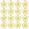 50Pcs Hollow Spray Painted Alloy Pendants, Flower, Yellow, 19.5x17x1.3mm, Hole: 1.2mm