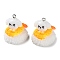 Opaque Resin Imitation Food Pendants, Dog Sushi Charms with Platinum Tone Iron Loops, Orange, 27.5x21.5x27mm, Hole: 2mm