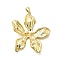 Brass Pendants, Flower Charm, with ABS Plastic Imitation Pearl, Rack Plating, Long-Lasting Plated, Lead Free & Cadmium Free, Real 18K Gold Plated, 41x36x4.5mm, Hole: 5x3mm