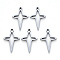 Tarnish Resistant 304 Stainless Steel Pendants, Laser Cut, Cross, Stainless Steel Color, 20x12x1mm, Hole: 1.2mm