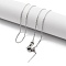 Ion Plating(IP) Adjustable 304 Stainless Steel Cable Chain Necklaces, with Silicone Beads, Stainless Steel Color, 17.40~17.64 inch(44.2~44.8cm)