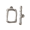 Non-Tarnish 304 Stainless Steel Toggle Clasps, Rectangle, Stainless Steel Color, 21.5x13x2mm, Hole: 2.5mm, Bar: 6x25x3mm, Hole: 1.8mm