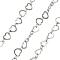 304 Stainless Steel Heart Link Chains, Heart, Soldered, Stainless Steel Color, 5x6.5x0.5mm