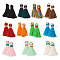 110Pcs 11 Colors Polyester Tassel Pendants, with Golden Iron Jump Ring, Mixed Color, 32.5~34x10mm, Hole: 4mm, 10pcs/color