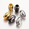 Barrel Brass European Large Hole Beads, Mixed Color, 9x7mm, Hole: 4mm
