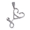 Tarnish Resistant 304 Stainless Steel Pendants, Echometer Shape, Stainless Steel Color, 34~40x30~33x5.5mm, Hole: 10x5mm