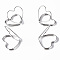 Mini Iron Place Card Holders, Cute Table Card Holders, for Wedding, Parties, Heart, Platinum, 25~29x29~31x24~26mm