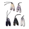 Natural Gemstone Pendants, Teardrop Charms, 39x10~11x3.5~4.5mm, Hole: 0.9~1mm