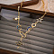 Rhinestone & Brass & Alloy & Iron Pendant Necklaces, Golden, Star, 19.29 inch(49cm)