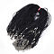 Waxed Cord and Organza Ribbon Necklace Making, with Iron Lobster Claw Clasps, Platinum, Black, 17.6 inch~17.8 inch(45~45.5cm), 7mm