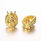 Lion Head Alloy Beads, Golden, 15x11.5x7.5mm, Hole: 2mm