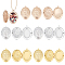12Pcs 3 Colors Brass Locket Pendants, Photo Frame Charms, Oval with Flower Charm, Mixed Color, 33.5x24x7mm, Hole: 1.6mm, Inner Diameter: 23x16mm, 4pcs/color