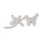 Non-Tarnish 304 Stainless Steel Pendants, Letter & Butterfly Charms, Letter K, 11.5x31x0.9mm, Hole: 1.2mm