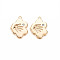 Brass Micro Pave Cubic Zirconia Pendants, Real 18K Gold Plated, Nickel Free, Palm, Clear, 14.5x20x2mm, Hole: 1.5mm