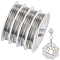 4 Rolls Copper Jewelry Craft Wire, Round, for Beading Jewelry Craft Making, Silver, 20 Gauge, 0.8mm, about 16.40 Feet(5m)/roll