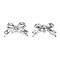 Alloy Connector Charms, Cadmium Free & Nickel Free & Lead Free, Bowknot, Platinum, 17x27x6mm, Hole: 1.2mm
