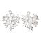 Brass Pendants, Cadmium Free & Nickel Free & Lead Free, Leafy Branch Charms, Real Platinum Plated, 25x20x1mm, Hole: 1.3x2.2mm