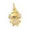 Brass Micro Pave Cubic Zirconia Pendants, Cadmium Free & Nickel Free & Lead Free, Real 18K Gold Plated Charms, with Jump Ring, BOY, 13.5x9x2mm, Hole: 3mm