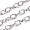 Tarnish Resistant 304 Stainless Steel Cable Chains, Textured, Unwelded, with Spool, Oval, Stainless Steel Color, 5.5mm, about 32.8 Feet(10m)/roll