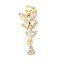 Brass Micro Pave Cubic Zirconia Pendants, Butterfly, Lead Free & Cadmium Free, Long-Lasting Plated, Real 18K Gold Plated, 21.5x9x4mm, Hole: 4.5x3.5mm