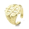 Brass Open Cuff Rings, Cadmium Free & Nickel Free & Lead Free, Dollars Sign Wide Band Rings, Real 18K Gold Plated, Inner Diameter: 19mm