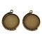 Zinc Alloy Pendant Cabochon Settings, Swivel Pendant Bezel Settings, Flat Round, Antique Bronze, Tray: 25mm, 36x29.5x3.5mm, Hole: 2.5mm