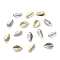 Brass Charms, Leaf, Mixed Color, 7x4x1mm, Hole: 1mm