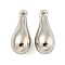 CCB Plastic Pendants, Teardrop Charms, Platinum, 25x9.5x10mm, Hole: 1.5mm