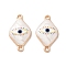 Resin Connector Charms, Light Gold Tone Alloy Enamel Eye Links, Rhombus, 26x14x2.5mm, Hole: 1.6mm