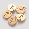 Ion Plating(IP) 304 Stainless Steel Pendants, with Jump Ring, Laser Cut, Flat Round with Constellation/Zodiac Sign, Real 18K Gold Plated, Sagittarius, 12x1mm, Hole: 3mm