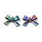 Ion Plating(IP) 304 Stainless Steel Pendants, Bowknot Charm, Rainbow Color, 10x15x4mm, Hole: 1mm