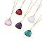Pendant Necklaces, with Golden Tone Brass Glass Triangle Pendants, Brass Rhinestone Pendants, Brass Bar Links and Lobster Claw Clasps, with Cardboard Box, Mixed Color, 17.9 inch(45.5cm)