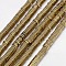 Electroplate Non-magnetic Synthetic Hematite Beads Strands, Hexagon, Grade A, Golden Plated, 2x1mm, Hole: 1mm, about 400pcs/strand, 16 inch