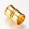 Brass Magnetic Clasps with Glue-in Ends, Nickel Free, Column, Golden, 20x14x14mm, Half Hole: 12mm