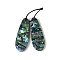 2Pcs Natural Abalone Shell/Paua Shell Pendants, Geometric Charms, Teardrop, 42x15x3mm, Hole: 1mm
