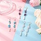 304 Stainless Steel Natural Cultured Freshwater Pearl Rice Dangle Earrings, with Synthetic Turquoise & Natural Rose Quartz & Natural Amethyst, Golden, 72.5~79x10~13.5mm, 3pairs/set