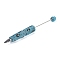Iron Beadable Pen, Ball-Point Pen, with Polymer Clay Rhinestone, for DIY Personalized Pen with Jewelry Beads, Random Underlay, Aquamarine, 149x16mm